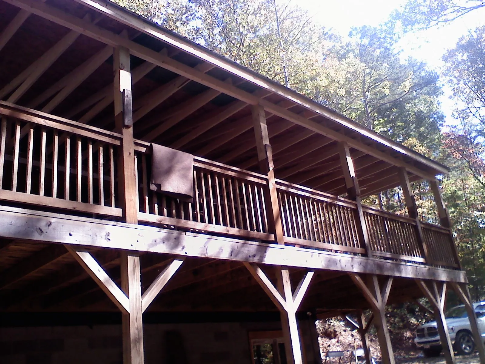 Timber framing under a new elevated porch and deck — Roof Leak Repair in Fishs Eddy by Roofing Brothers